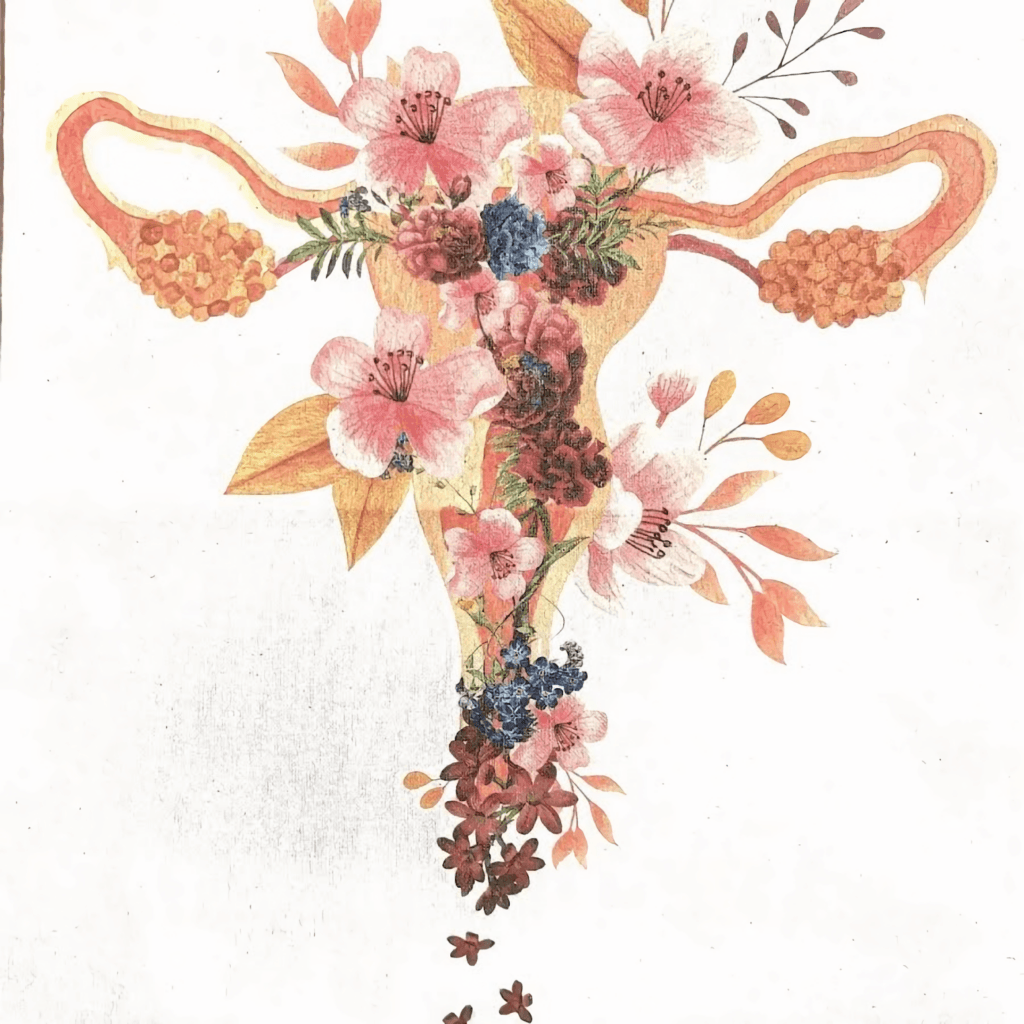 Illustration onirique d'un vagin fleuri